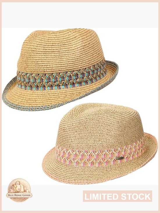 Straw Fedora Hat with UPF 50+ Sun Protection Packable Travel main image 5